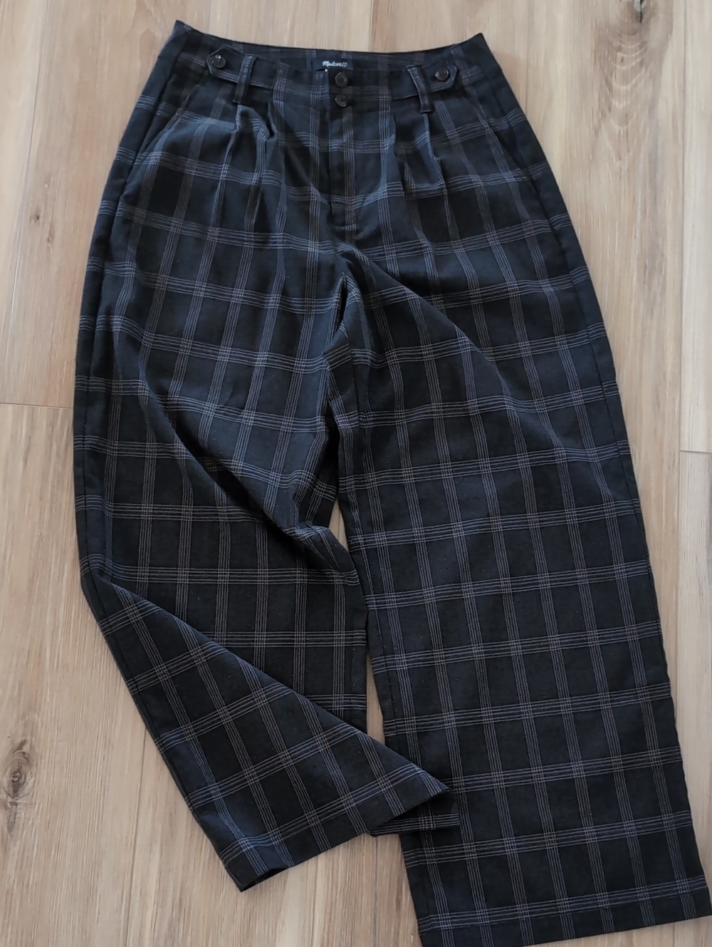 Madewell Harlow Wide Leg Plaid Pants